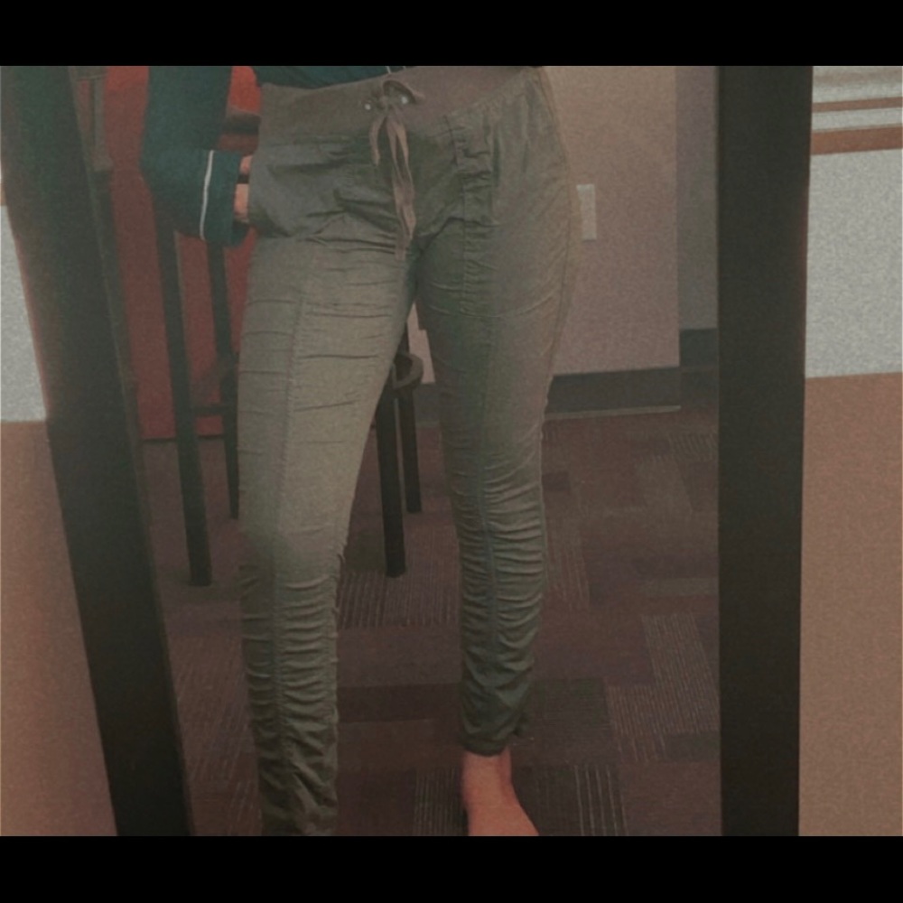 Olive green stretchy pants